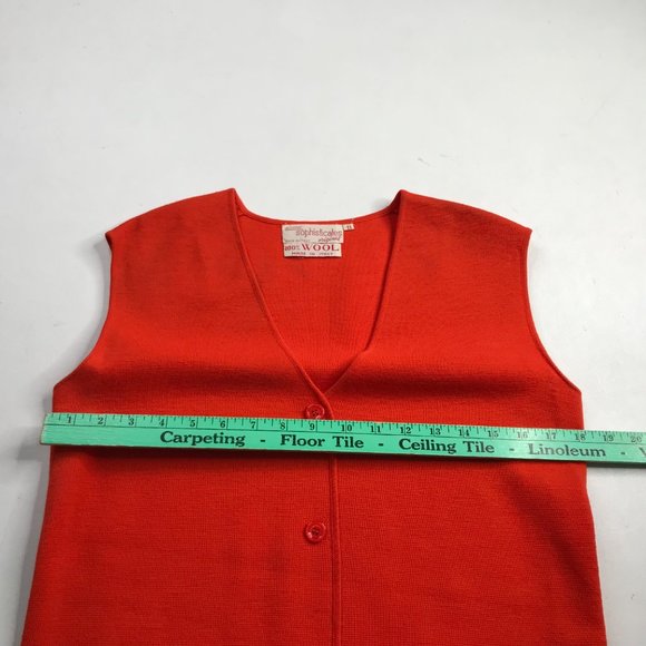 Vintage Retro 60s 70s 100% Wool Knit Wrap Button Women Tunic Dress Pocke Size 11 - Picture 4 of 8